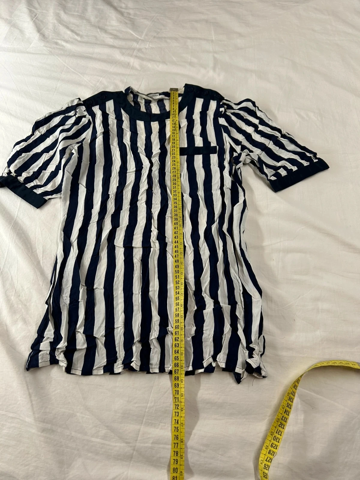 Blusa de mangas cortas seidensticker a rayas blanco y azul – photo 8